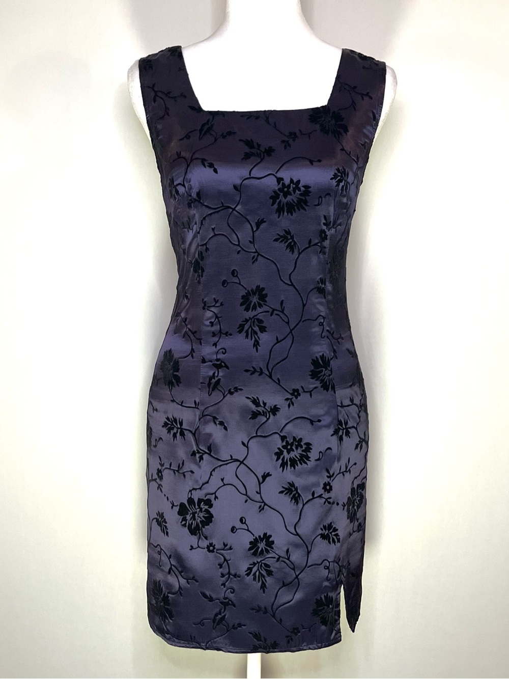 NWT y2k 90’s VTG Street Flowers Floral Velvet Gothic Vampy Formal Prom Dress Med